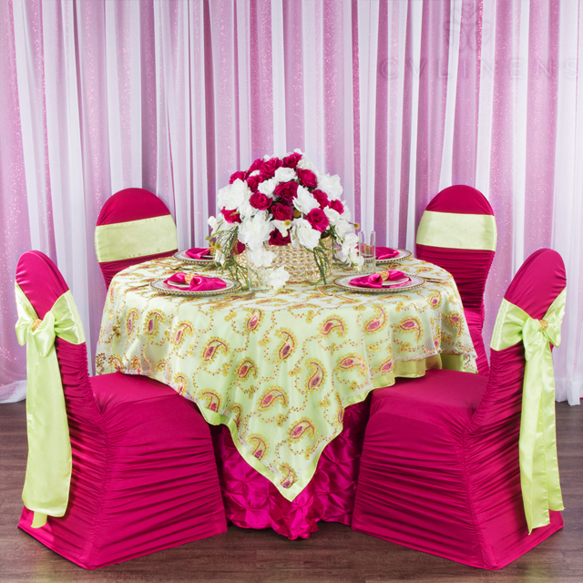 Ruched Fashion Spandex Banquet Chair Cover - Fuchsia